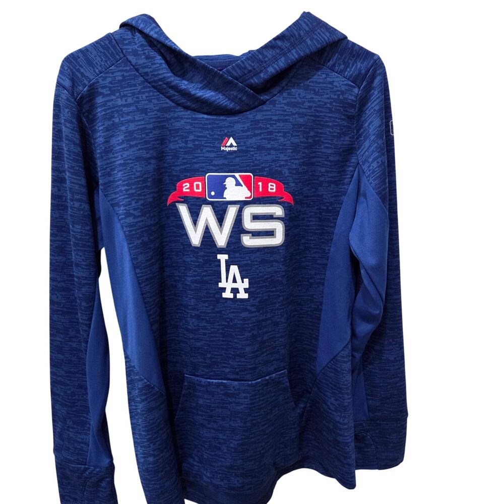 Unisex LA Dogers World Series Hoodie by Majestic, Size Medium